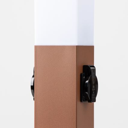 Brilagi - Udendørslampe med 2 SCHUKO-stik NOVA 1xE27/15W/230V 40 cm IP44 brun