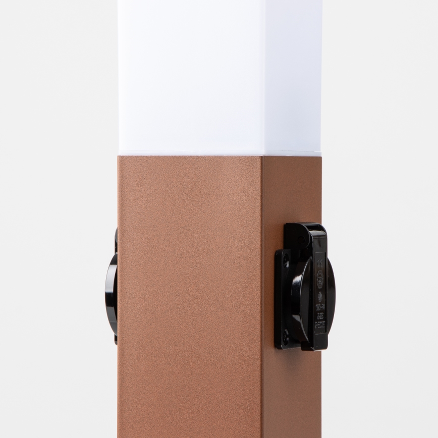 Brilagi - Udendørslampe med 2 SCHUKO-stik NOVA 1xE27/15W/230V 40 cm IP44 brun
