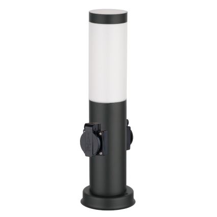 Brilagi - Udendørslampe NOVA med 2 SCHUKO-udtag, 1xE27/15W/230V, 40 cm, IP44, sort