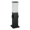 Brilagi - Udendørslampe med 2 SCHUKO-stik NOVA 1xE27/15W/230V 40 cm IP44 sort