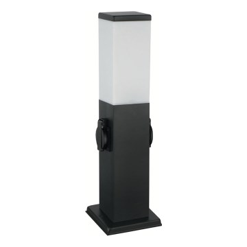 Brilagi - Udendørslampe med 2 SCHUKO-stik NOVA 1xE27/15W/230V 40 cm IP44 sort