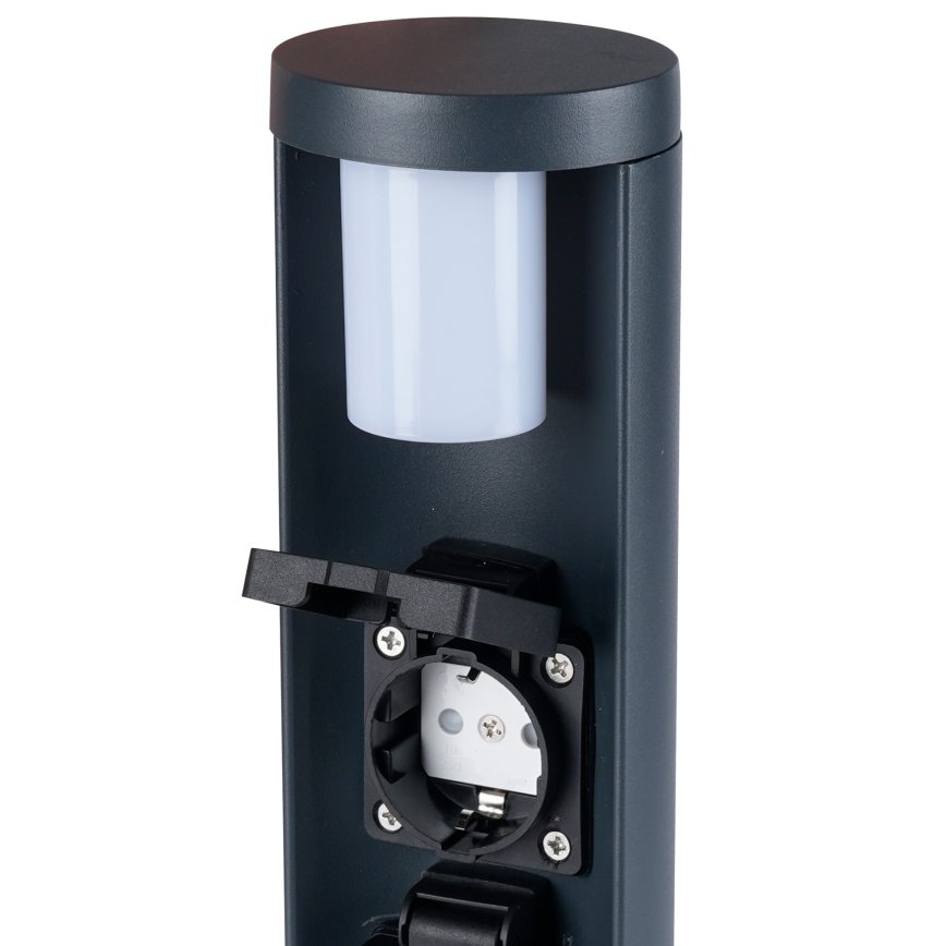 Brilagi - Udendørslampe med 2 SCHUKO-stik PILLAR 1xG9/11W/230V IP44 antracit