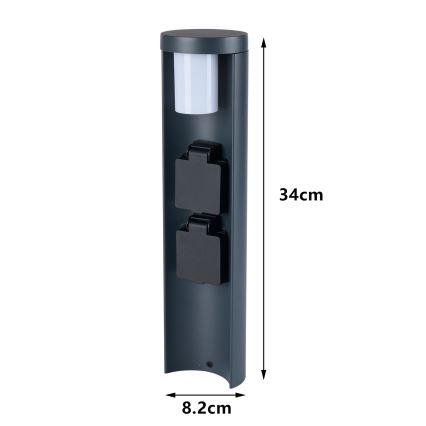 Brilagi - Udendørslampe med 2 SCHUKO-stik PILLAR 1xG9/11W/230V IP44 antracit