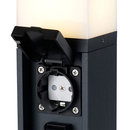 Brilagi - Udendørslampe med 2 SCHUKO-stik PILLAR 1xG9/11W/230V IP44 antracit