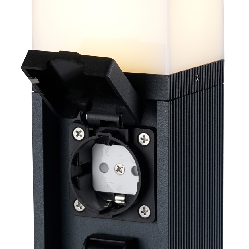 Brilagi - Udendørslampe med 2 SCHUKO-stik PILLAR 1xG9/11W/230V IP44 antracit