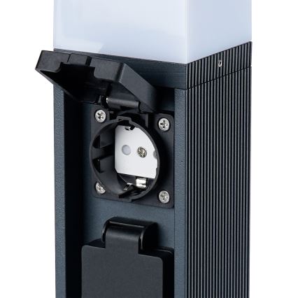 Brilagi - Udendørs lampe med 2 SCHUKO-udtag PILLAR 1xG9/11W/230V IP44 antracit