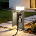 BRILAGI - Udendørslampe med 2 SCHUKO-stik PILLAR 1xG9/11W/230V IP44 grå