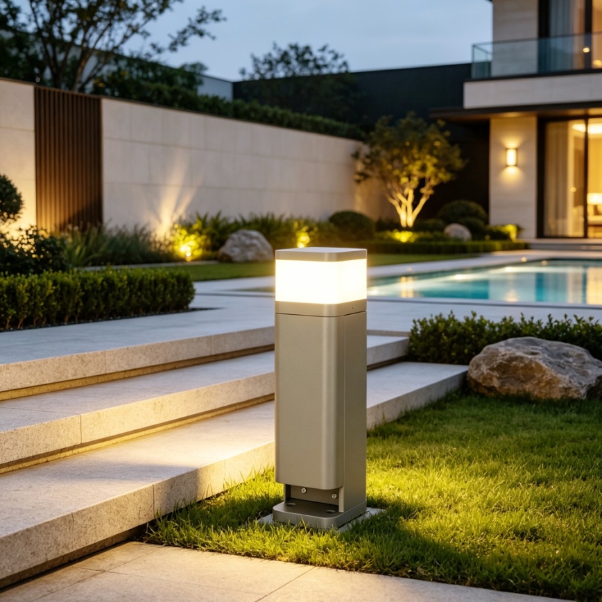 BRILAGI - Udendørslampe med 2 SCHUKO-stik PILLAR 1xG9/11W/230V IP44 grå