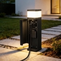 BRILAGI - Udendørslampe med 2 SCHUKO-stik PILLAR 1xG9/11W/230V IP44 sort
