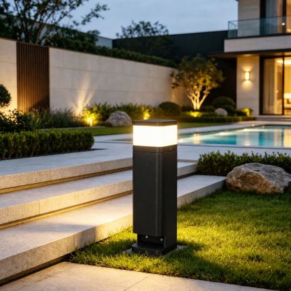 BRILAGI - Udendørslampe med 2 SCHUKO-stik PILLAR 1xG9/11W/230V IP44 sort