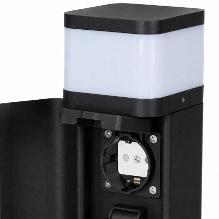 BRILAGI - Udendørslampe med 2 SCHUKO-stik PILLAR 1xG9/11W/230V IP44 sort