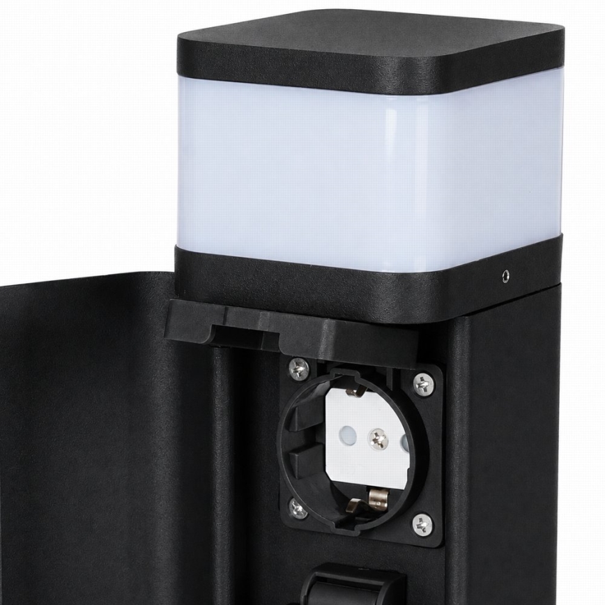 BRILAGI - Udendørslampe med 2 SCHUKO-stik PILLAR 1xG9/11W/230V IP44 sort