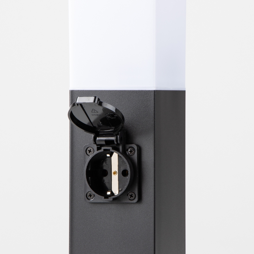 Brilagi - Udendørslampe med 2 SCHUKO-stik NOVA 1xE27/15W/230V 40 cm IP44 sort