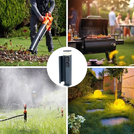 Brilagi - Udendørslampe med 2 SCHUKO-stik PILLAR 1xG9/11W/230V IP44 antracit