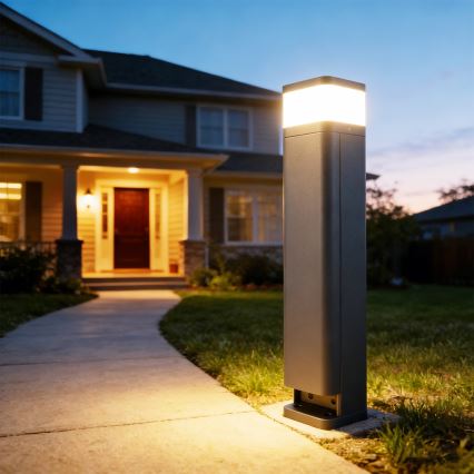 Brilagi - Udendørslampe med 2 SCHUKO-stik PILLAR 1xG9/11W/230V IP44 antracit
