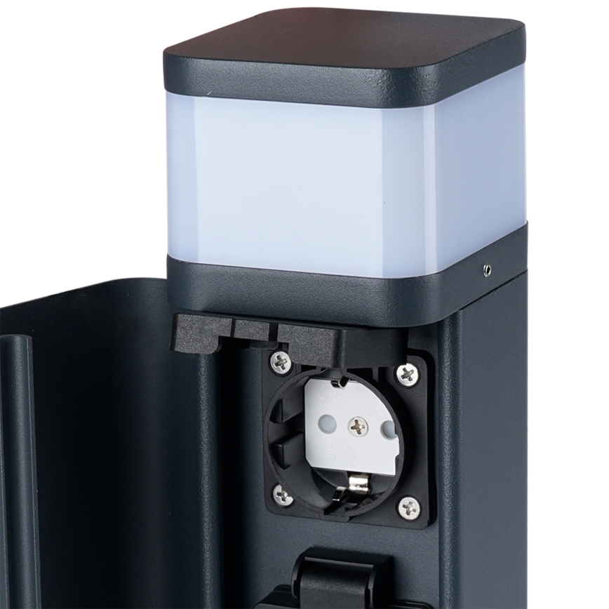 Brilagi - Udendørslampe med 2 SCHUKO-stik PILLAR 1xG9/11W/230V IP44 antracit