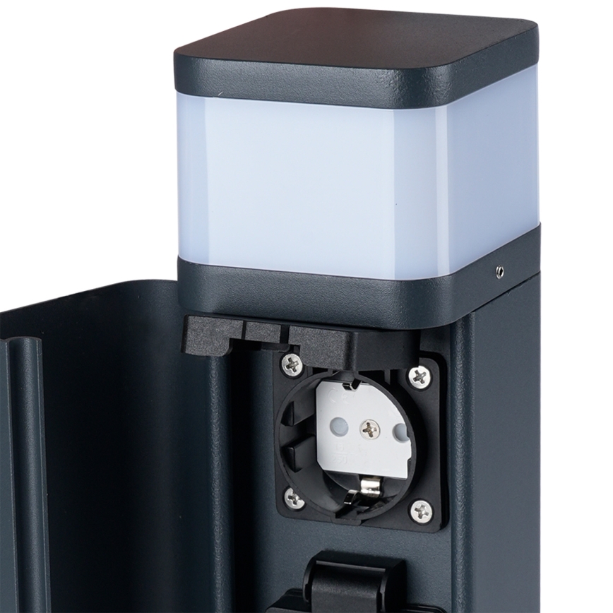 Brilagi - Udendørslampe med 2 SCHUKO-udtag PILLAR 1xG9/11W/230V IP44 antracit