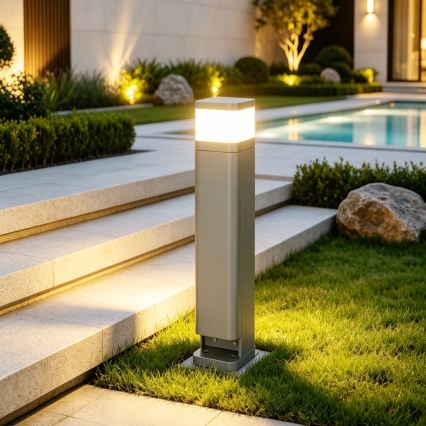 BRILAGI - Udendørslampe med 2 stik SCHUKO PILLAR 1xG9/11W/230V IP44 grå