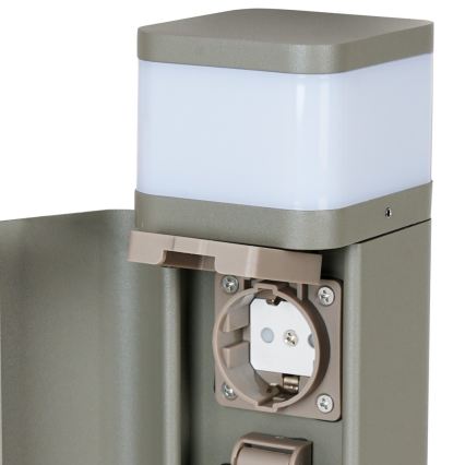 BRILAGI - Udendørslampe med 2 stik SCHUKO PILLAR 1xG9/11W/230V IP44 grå