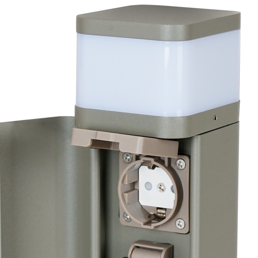BRILAGI - Udendørslampe med 2 stik SCHUKO PILLAR 1xG9/11W/230V IP44 grå