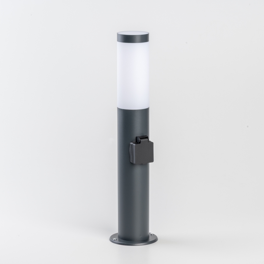 BRILAGI - Udendørslampe med indbygget stikkontakt ELIA 1xE27/20W/230V IP44 50 cm antracit