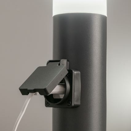 BRILAGI - Udendørslampe med indbygget stikkontakt ELIA 1xE27/20W/230V IP44 50 cm antracit