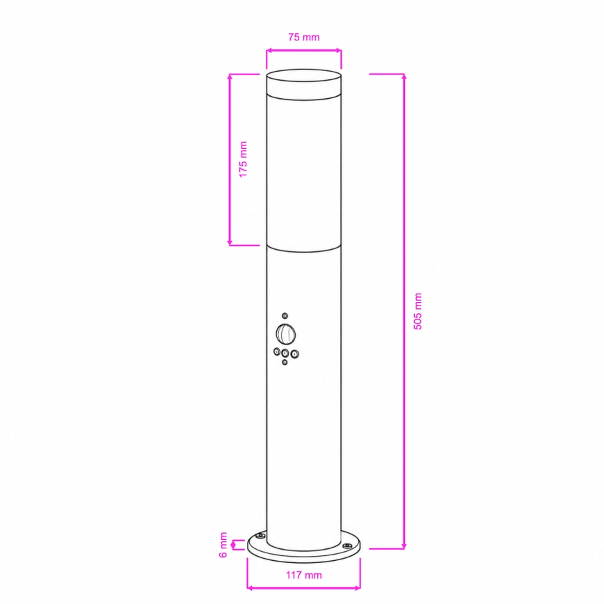 BRILAGI - Udendørslampe med bevægelsessensor ELIA 1xE27/20W/230V IP44 50 cm mat krom