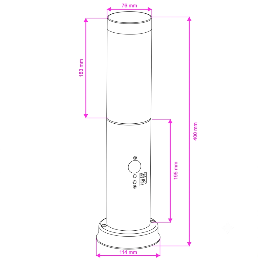 Brilagi - Udendørslampe med sensor NOVA 1xE27/15W/230V 40 cm IP44 antracit