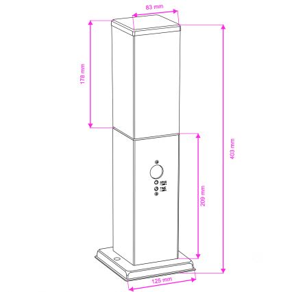 Brilagi - Udendørslampe med sensor NOVA 1xE27/15W/230V 40 cm IP44 brun