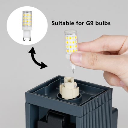Brilagi - Udendørs væglampe med SCHUKO-udtag PILLAR 1xG9/11W/230V IP44 antracit