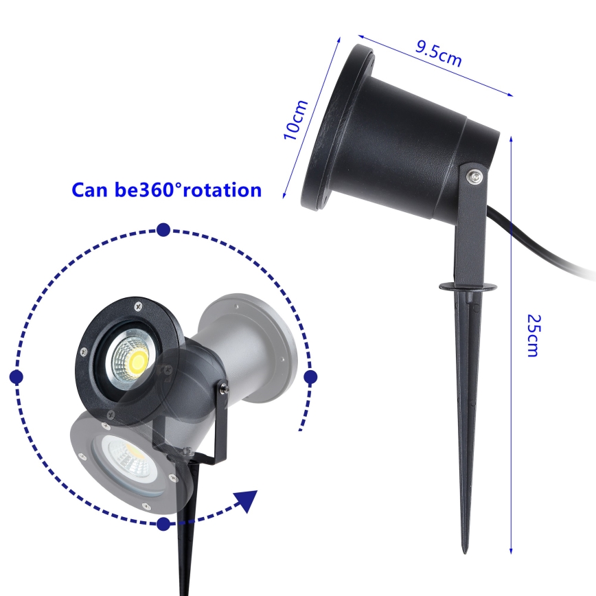 Brilagi - Udendørslampe SPIKE 1xGU10/50W/230V IP65