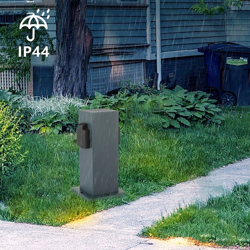 Brilagi - Udvendig stikkontaktsøjle PILLAR 1Z SCHUKO 230V IP44 antracit