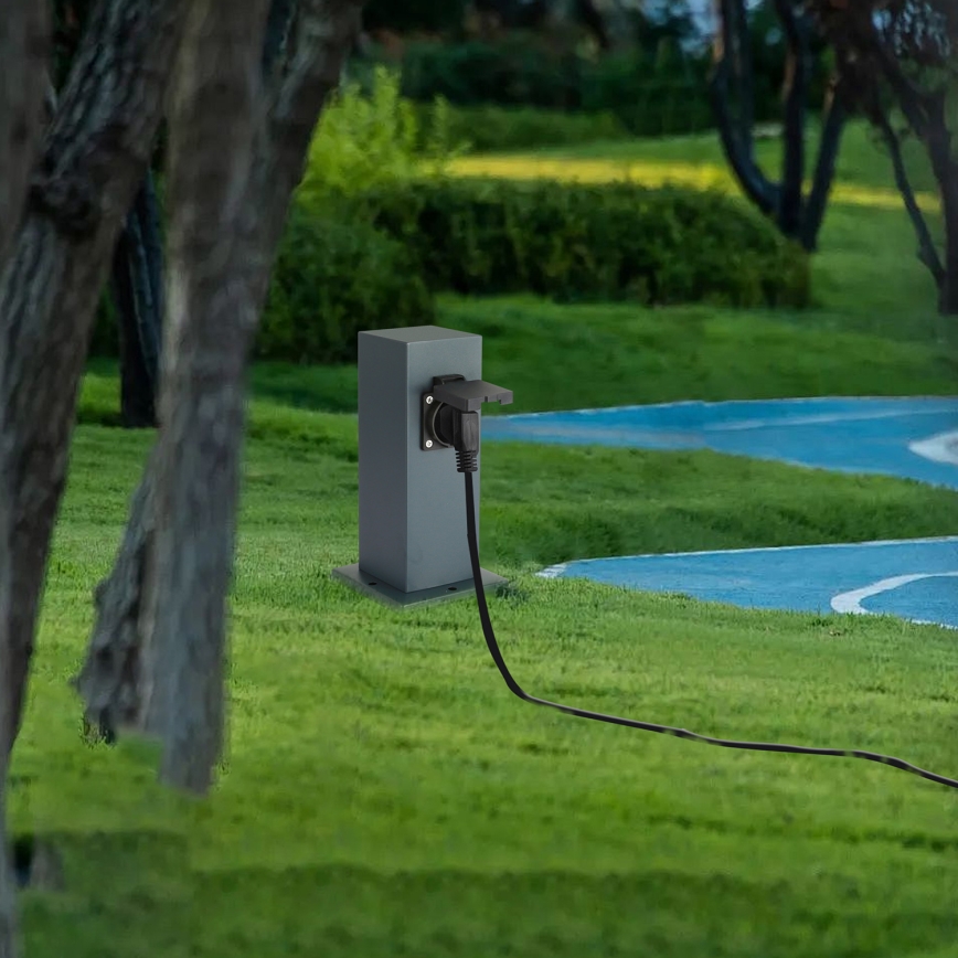 Brilagi - Udvendig stikkontaktsøjle PILLAR 1Z SCHUKO 230V IP44 antracit