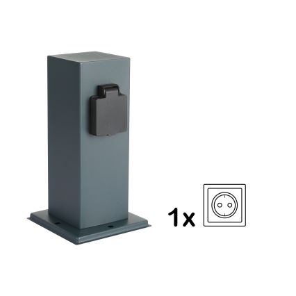 Brilagi - Udvendig stikkontaktsøjle PILLAR 1Z SCHUKO 230V IP44 antracit