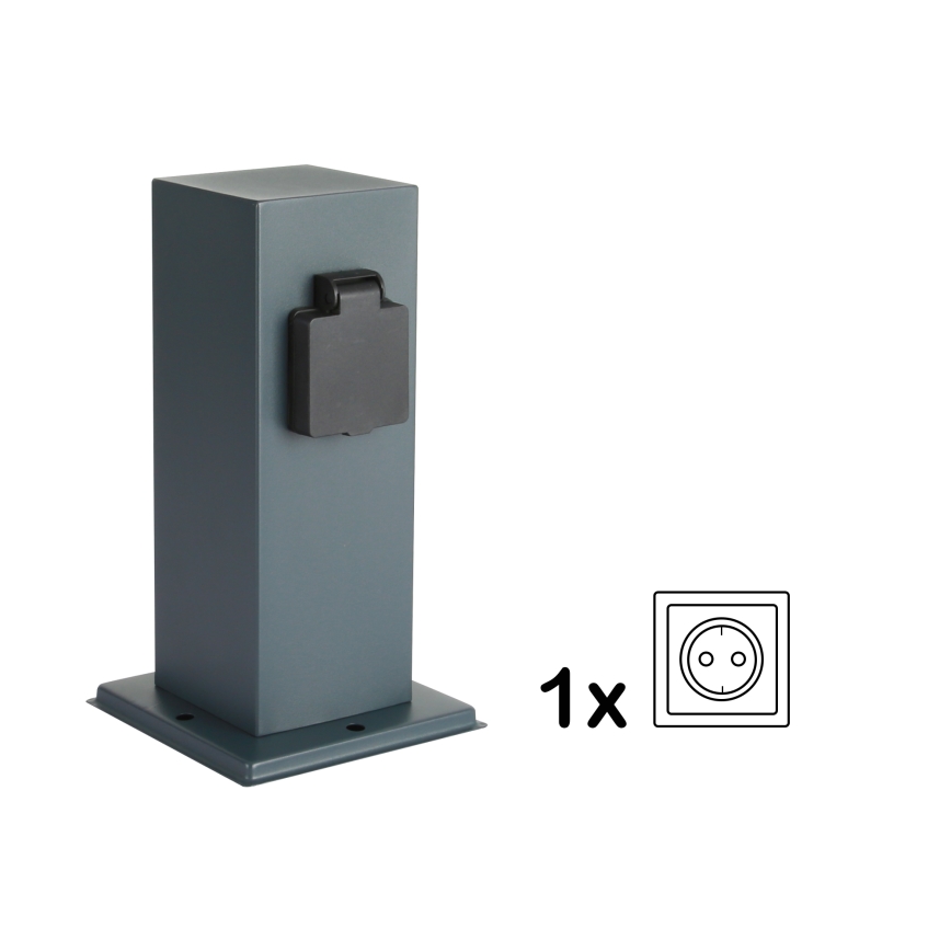 Brilagi - Udvendig stikkontaktsøjle PILLAR 1Z SCHUKO 230V IP44 antracit