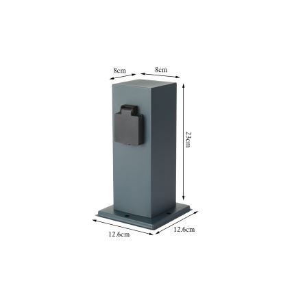 Brilagi - Udvendig stikkontaktsøjle PILLAR 1Z SCHUKO 230V IP44 antracit