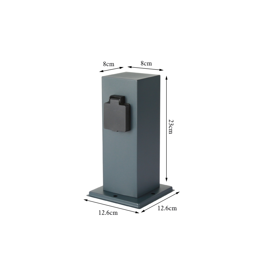 Brilagi - Udvendig stikkontaktsøjle PILLAR 1Z SCHUKO 230V IP44 antracit