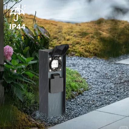Brilagi - Udvendig stikkontaktsøjle PILLAR 2Z SCHUKO 230V IP44 antracit