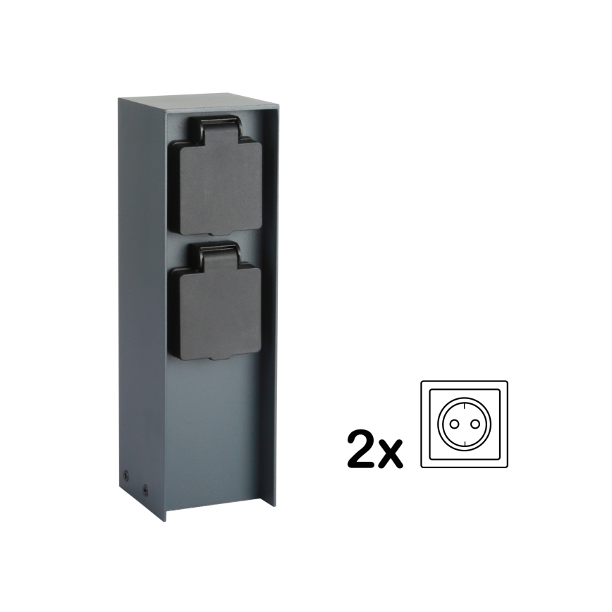 Brilagi - Udvendig stikkontaktsøjle PILLAR 2Z SCHUKO 230V IP44 antracit