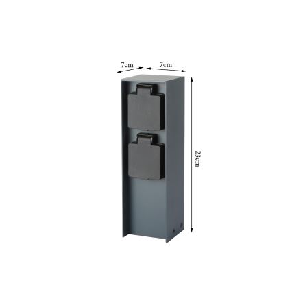 Brilagi - Udvendig stikkontaktsøjle PILLAR 2Z SCHUKO 230V IP44 antracit