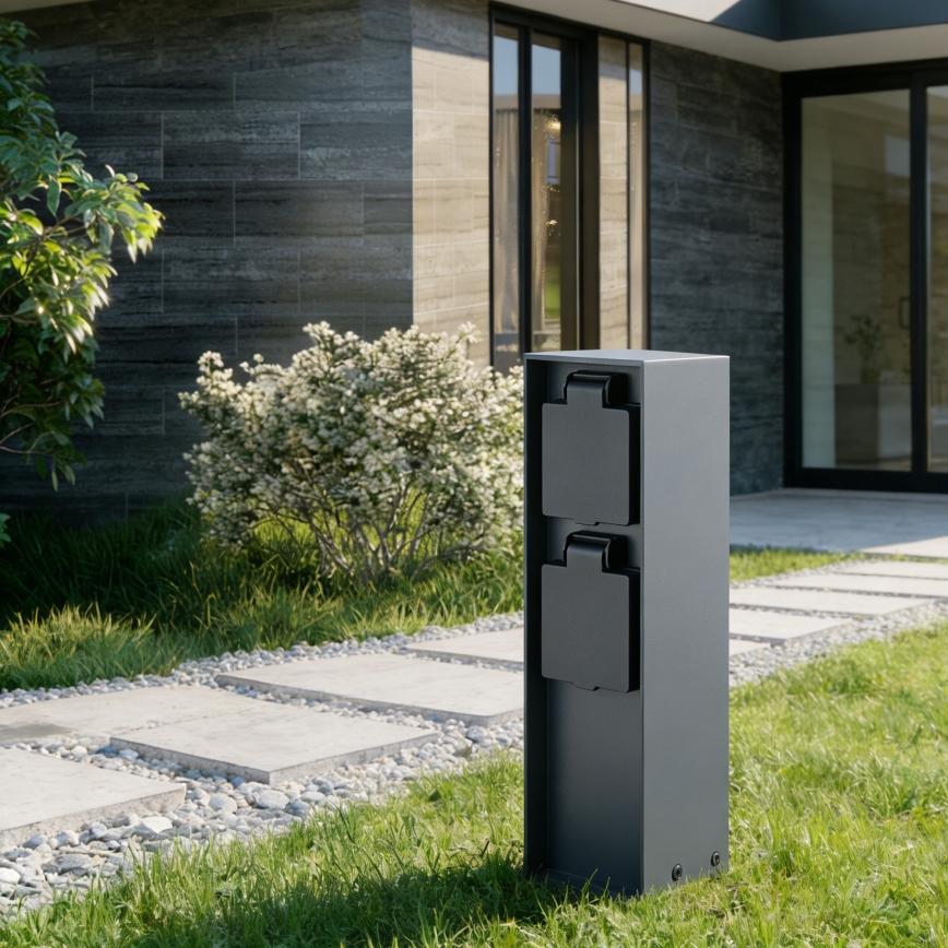 BRILAGI - Udvendig stikkontaktsøjle PILLAR 2Z SCHUKO 230V IP44 antracit