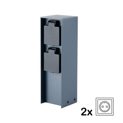 BRILAGI - Udvendig stikkontaktsøjle PILLAR 2Z SCHUKO 230V IP44 antracit