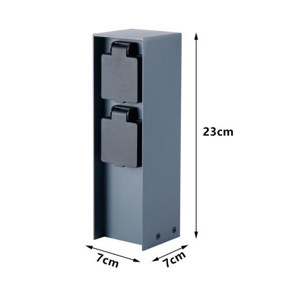 BRILAGI - Udvendig stikkontaktsøjle PILLAR 2Z SCHUKO 230V IP44 antracit