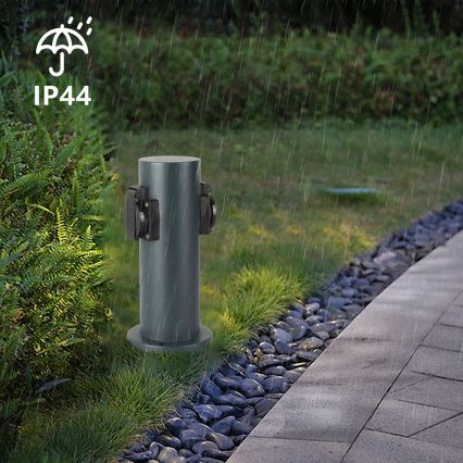 Brilagi - Udvendig stikkontaktsøjle PILLAR 2Z SCHUKO 230V IP44 antracit