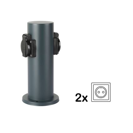 Brilagi - Udvendig stikkontaktsøjle PILLAR 2Z SCHUKO 230V IP44 antracit
