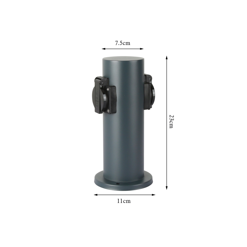 Brilagi - Udvendig stikkontaktsøjle PILLAR 2Z SCHUKO 230V IP44 antracit