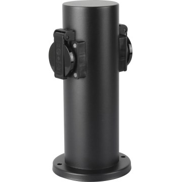 Brilagi - Udvendig stikkontaktsøjle PILLAR 2Z SCHUKO 230V IP44 sort
