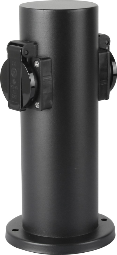 Brilagi - Udvendig stikkontaktsøjle PILLAR 2Z SCHUKO 230V IP44 sort