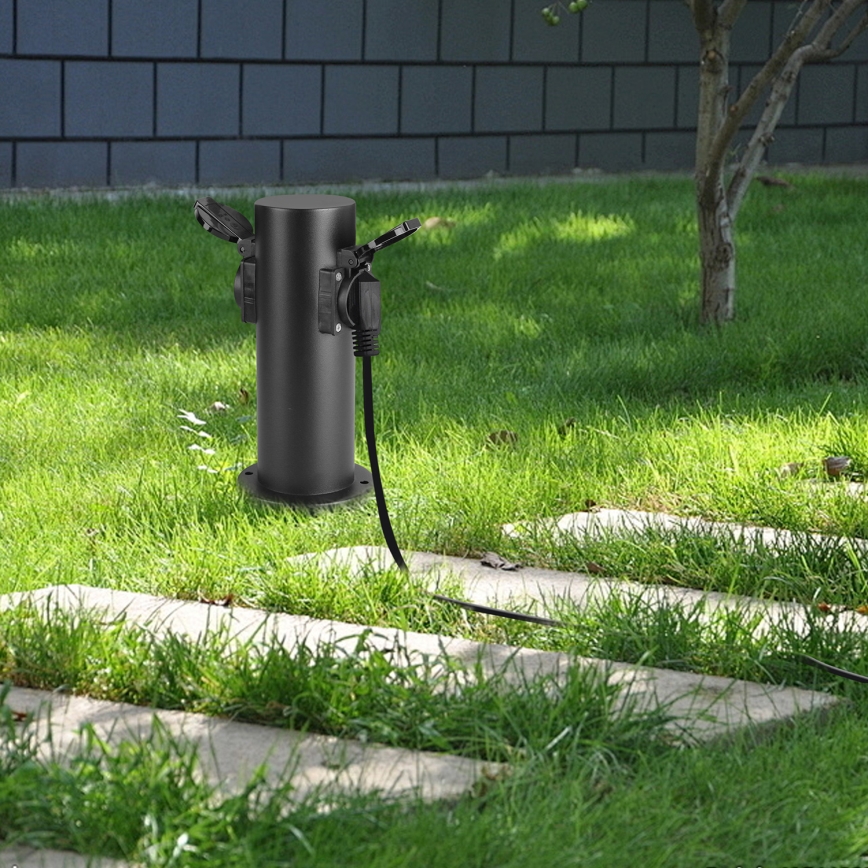 Brilagi - Udvendig stikkontaktsøjle PILLAR 2Z SCHUKO 230V IP44 sort