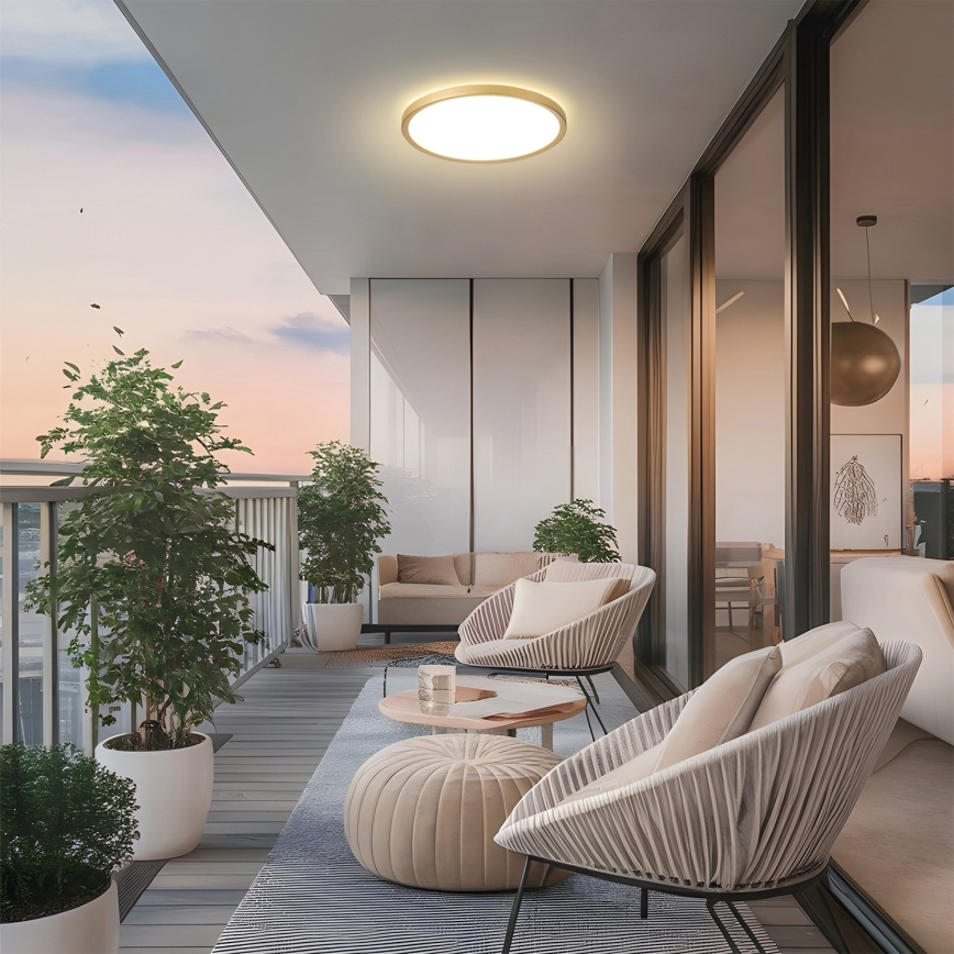 Brilagi - LED badeværelsesloftlampe ULTRA SLIM LED/24W/230V Ø 42 cm guld IP54